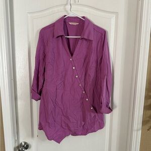 Soft Surroundings Women’s Purple Button Up Blouse Sz L. MH-205